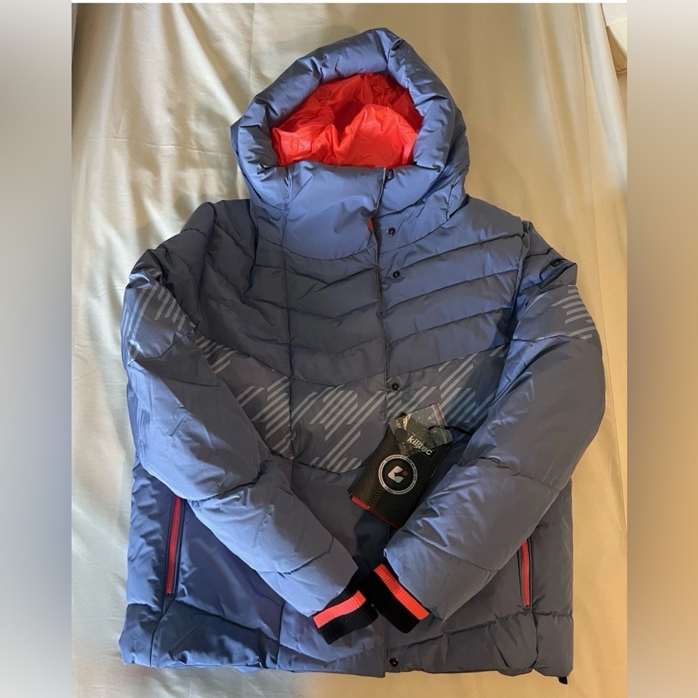 NWT Women's Killtec Water/Windproof Houndstooth Puffer Insulated Ski Jacket.